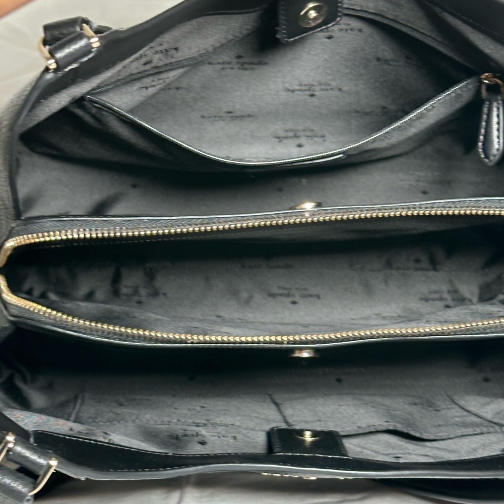 Kate Spade Black Pebbled Leather Triple Compartment Shoulder Bag - Picture 11 of 16